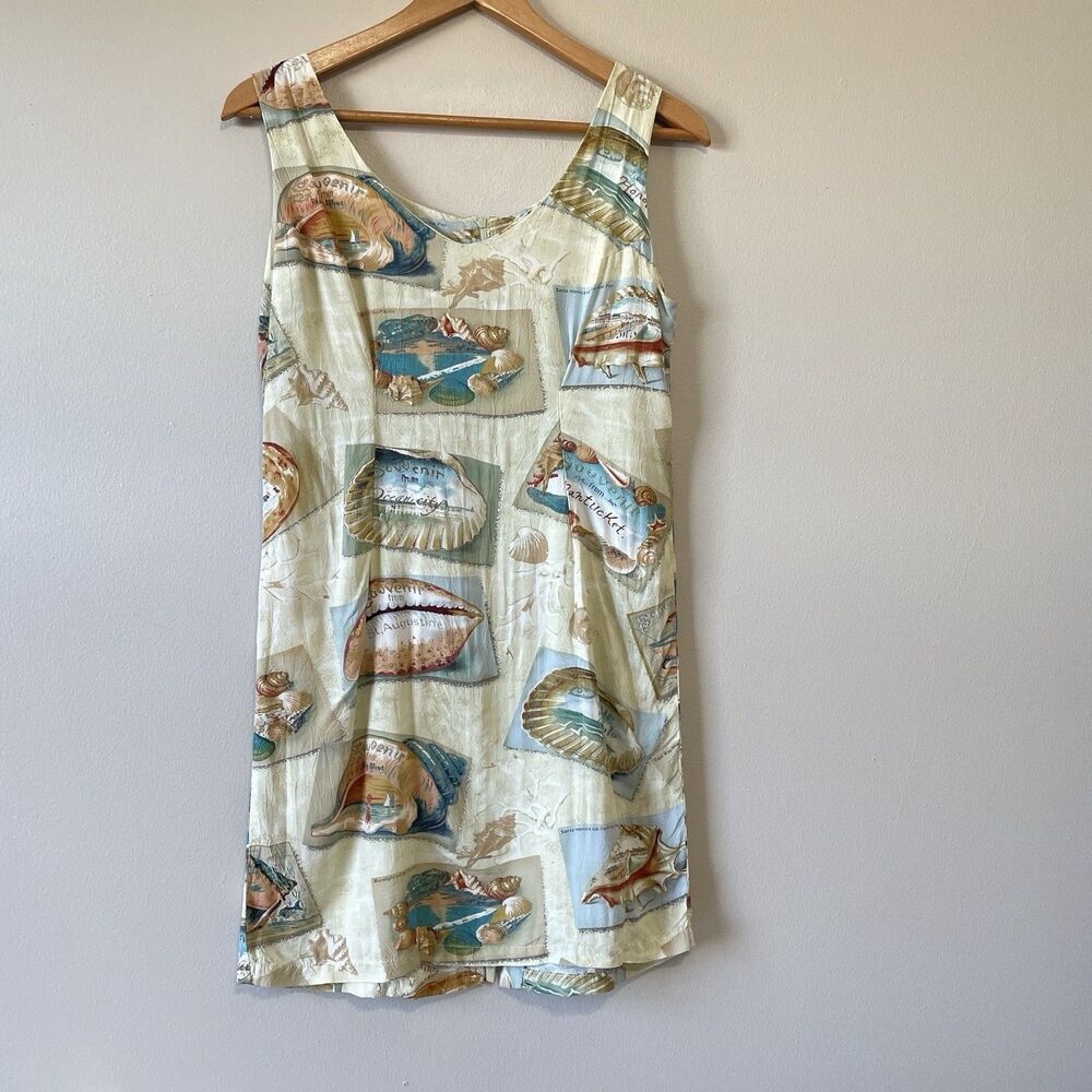 Jams World Vintage Women’s Souvenir Mini Dress S Postcard Vacation Beach Neutral